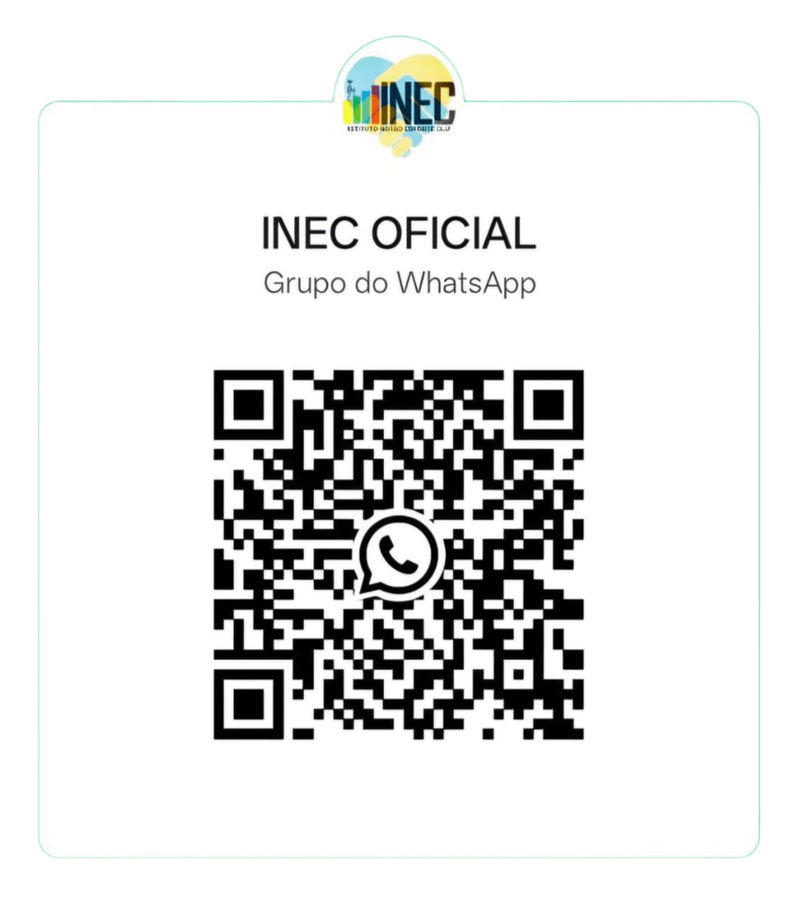 QR code do grupo oficial INEC no WhatsApp